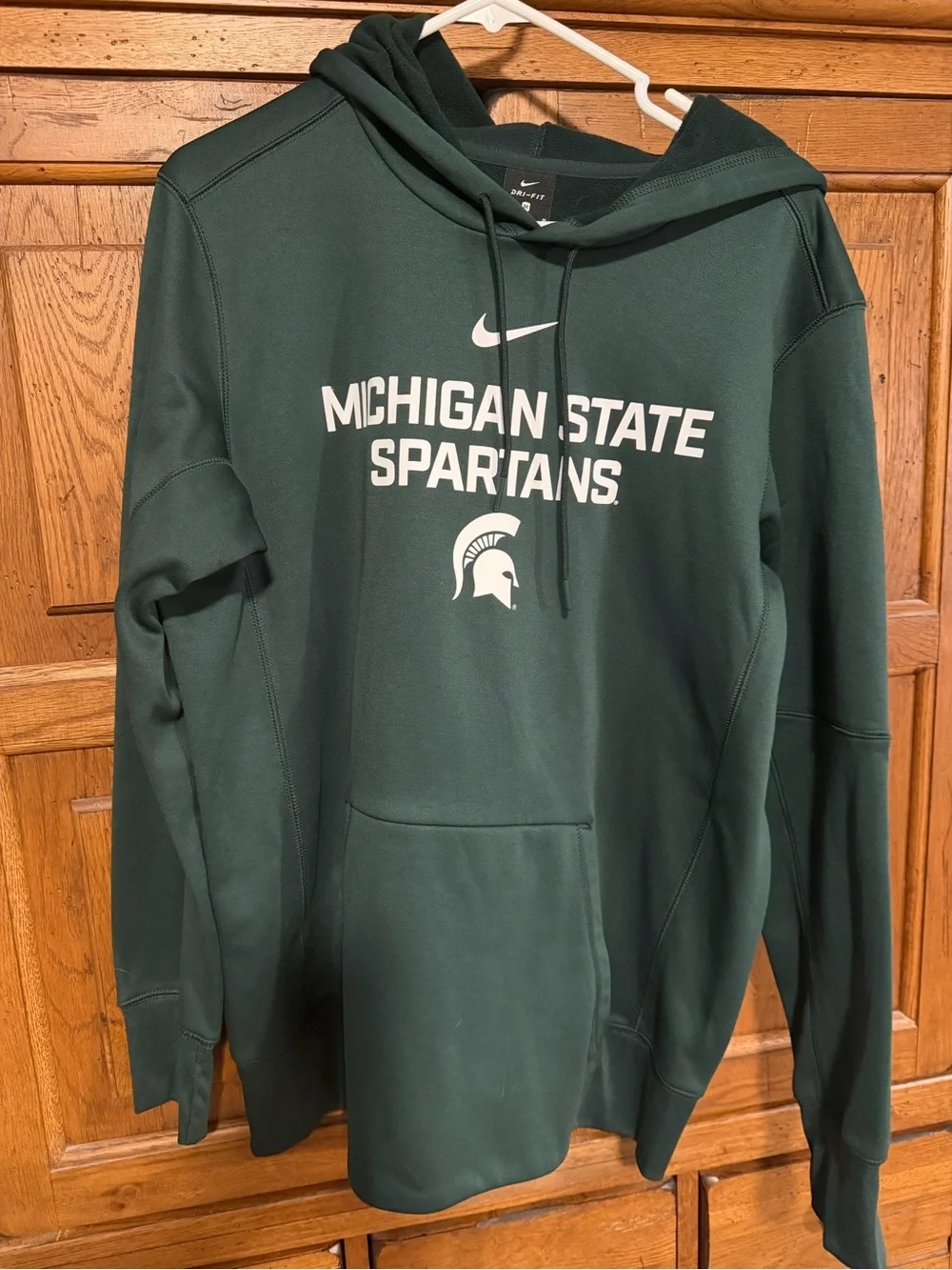 NWOT NIKE MICHIGAN STATE SPARTANS MENS GREEN WORDMARK HOODIE MEDIUM